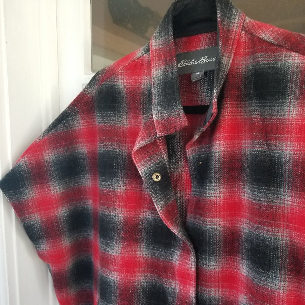 Eddie Bauer Flannel Poncho - Picture 2 of 6